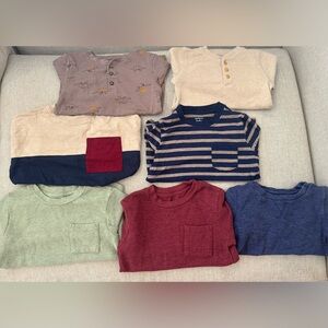 3 Cat & Jack long sleeve shirts and 4 Carters long sleeve shirts 5T